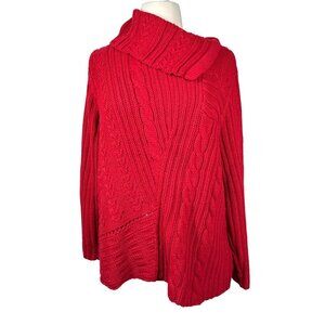 Asymmetric Cowl Neck Red Sweater size 22/24